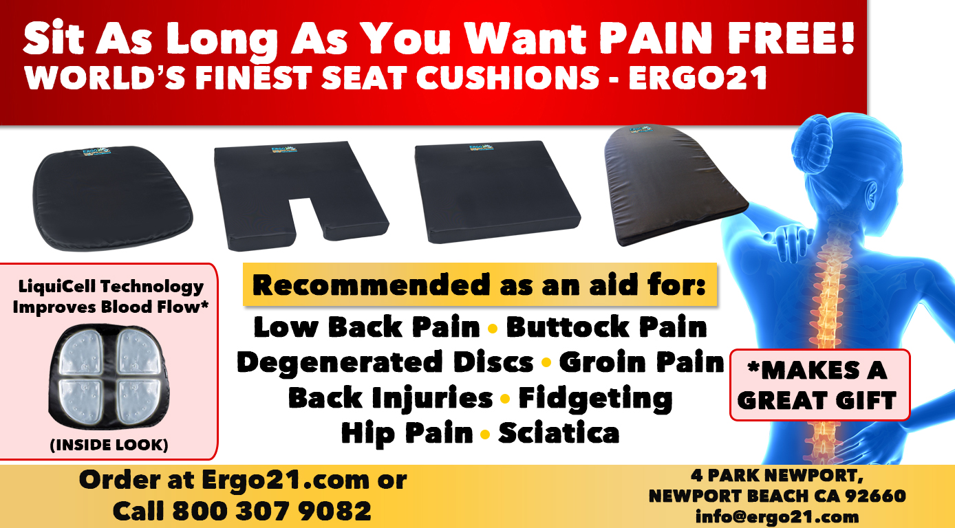 ERGO21 LiquiCell Coccyx Seat Cushion for Tailbone Pain Relief, Sciatica  Pain, Back Support | Donut Like Butt Pillow for Long Hours Sitting at