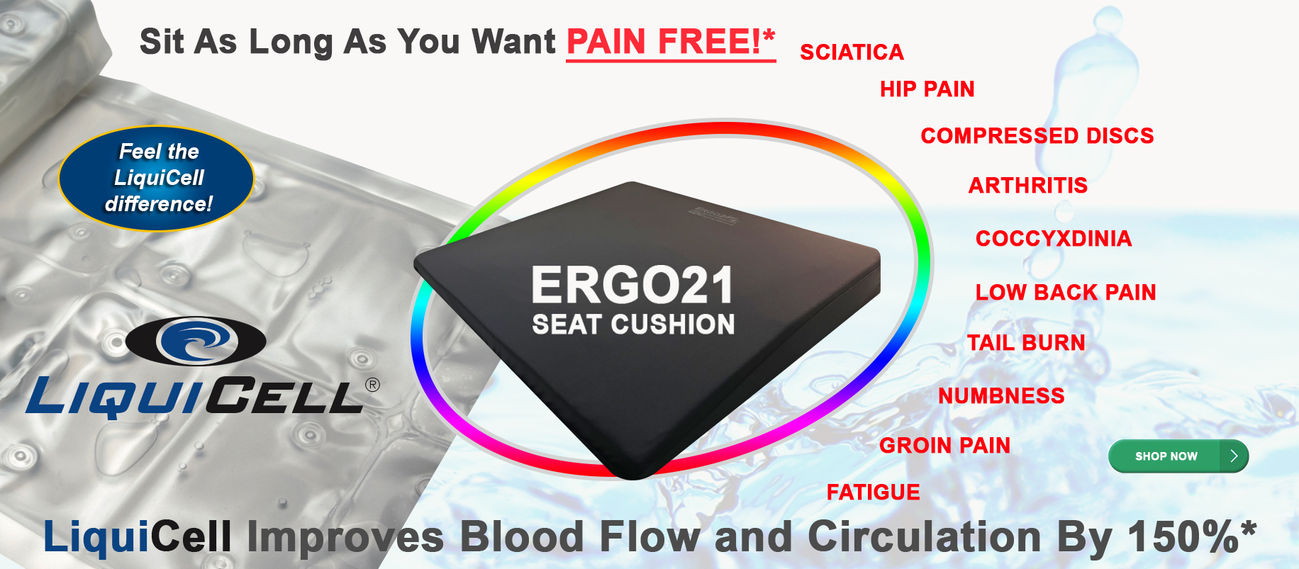Best Wheelchair Cushion - Liquicell improves blood flow 