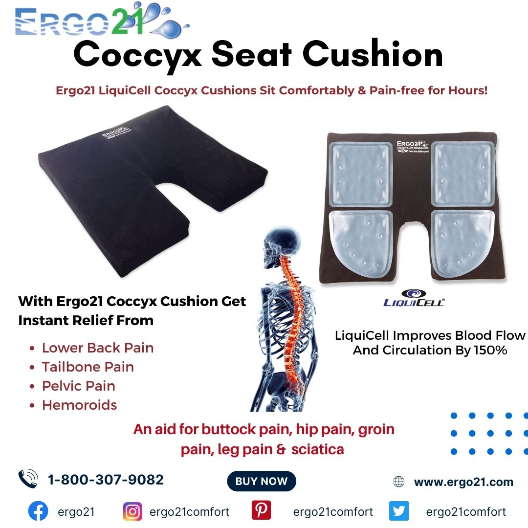 Coccyx Cushion Coccydynia Cushion for Back & Tailbone Pain Relief