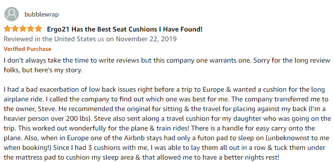 cushion review